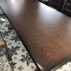 Vintage Solid Oak Dining Table