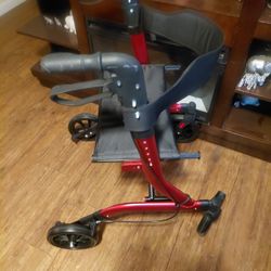 Red Rollator Walker For Senior