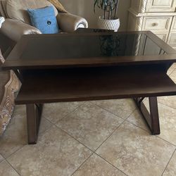Classy Sleek Desk With Smoked Glass Inlays And Matching Filing Cabinet On Casters $45 (Shea & Rt 51)