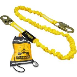 Rattler [1 Pack] Internal Shock Absorber Single Leg 6ft Safety Lanyard OSHA ANSI Fall Arrest Protection Equipment Snap Hooks Construction Arborist Roo