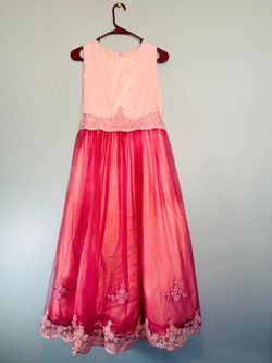 Custom Girls Pink Fuchsia Tulle Lace Beaded Formal Dress Flower Girl Pageant