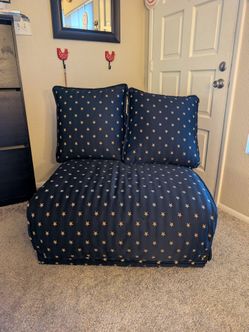 Navy Blue Star Print Lounging Chair