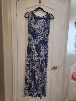 Women's Sleeveless Blue Dress