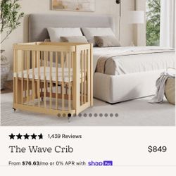 ✨ Nestig “Wave Crib” – Like New / Never Used + Mattresses & Sheet Set Bundle ✨