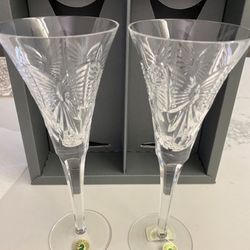 Waterford Crystal Champagne Flute Millennium Series HAPPINESS