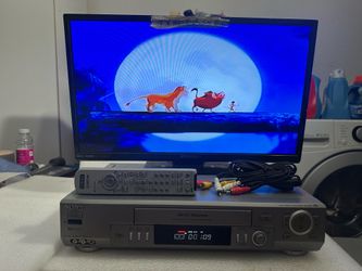 SONY SLV-N80 VCR 4 HEAD HI-FI STEREO VHS WITH REMOTE AND AV CABLES