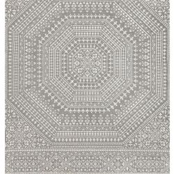 New 7x10 Woven Gray Medallion Rug
