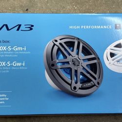JL Audio M3-650X-S-Gm-i Marine 6.5" Speakers Black Sport Grilles -2 & LED New