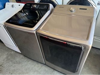 Champagne  color Samsung set washer 5.2 cu.ft  and dryer  7.4 cu.ft extra large load capacity  in excellent working condition extra for delivery same 