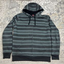 Quicksilver Sweatshirt Full Zip Long Sleeve Hoodie Size S Multicolor Striped 
