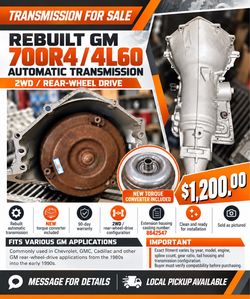 Rebuilt GM 700R4 / 4L60 Transmission For Sale