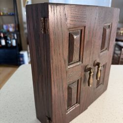 Rustic Wooden Wall Cabinet / Key Holder – Farmhouse Primitive Decor