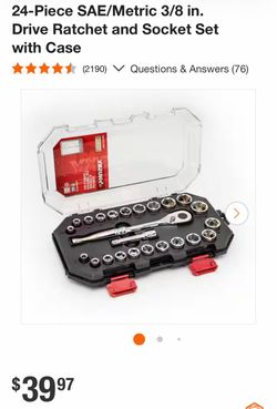 24-Piece SAE/Metric 3/8 in. Drive Ratchet and Socket Set with Case