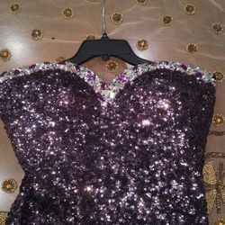 Prom purple Sequin long dress