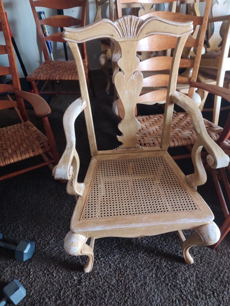 Set Of 8 Italian Wood Carved Dinning Set