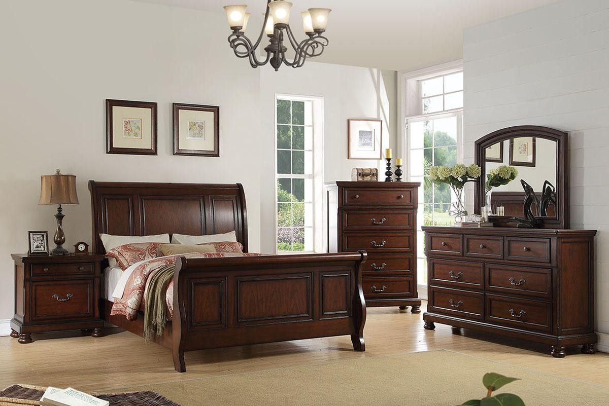 Brand New Dark Cherry 4pc Queen Bedroom Set (Available In...