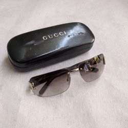 GUCCI Sunglasses GG1797/S Rectangle Brown Gold Rimless Logo Designer