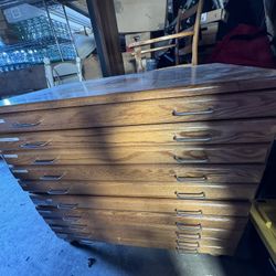 Stunning 10 Drawer Oak Flat File