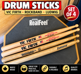 🥁 EVANS REALFEEL DRUM PRACTICE PAD + 4 DRUMSTICKS