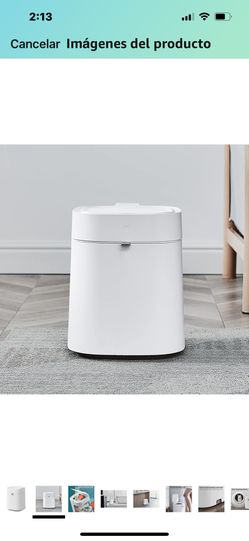 Townew T Air X White - 3.5 Gallon Smart Trash Can, Diaper Pail, Self-Sealing, Motion Activated, Refillable, Small