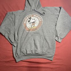 Disney Mickey Mouse Retro Logo Pullover Hoodie Size XL Classic Cartoon Parks