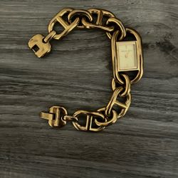 Michael Kors gold-tone chain link watch with rectangular face