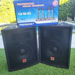 Rockville 10" Speakers And FREEBOSS Microphone 