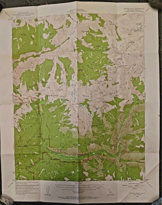 MARION CREEK, CA 1953 Original Topographical MAP