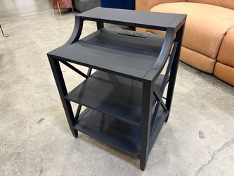Black Metal Farmhouse Style 4 Tier Nightstand with USB and Power Outlets