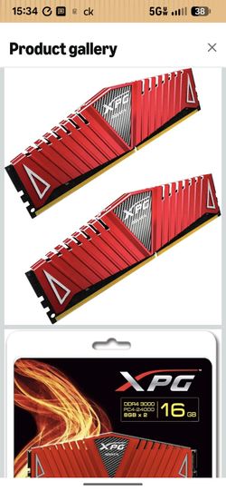 XPG Z1 DDR4 3000MHz (PC4 24000) 16GB (2x8GB) Memory Modules Red (AX4U300038G16-DRZ)