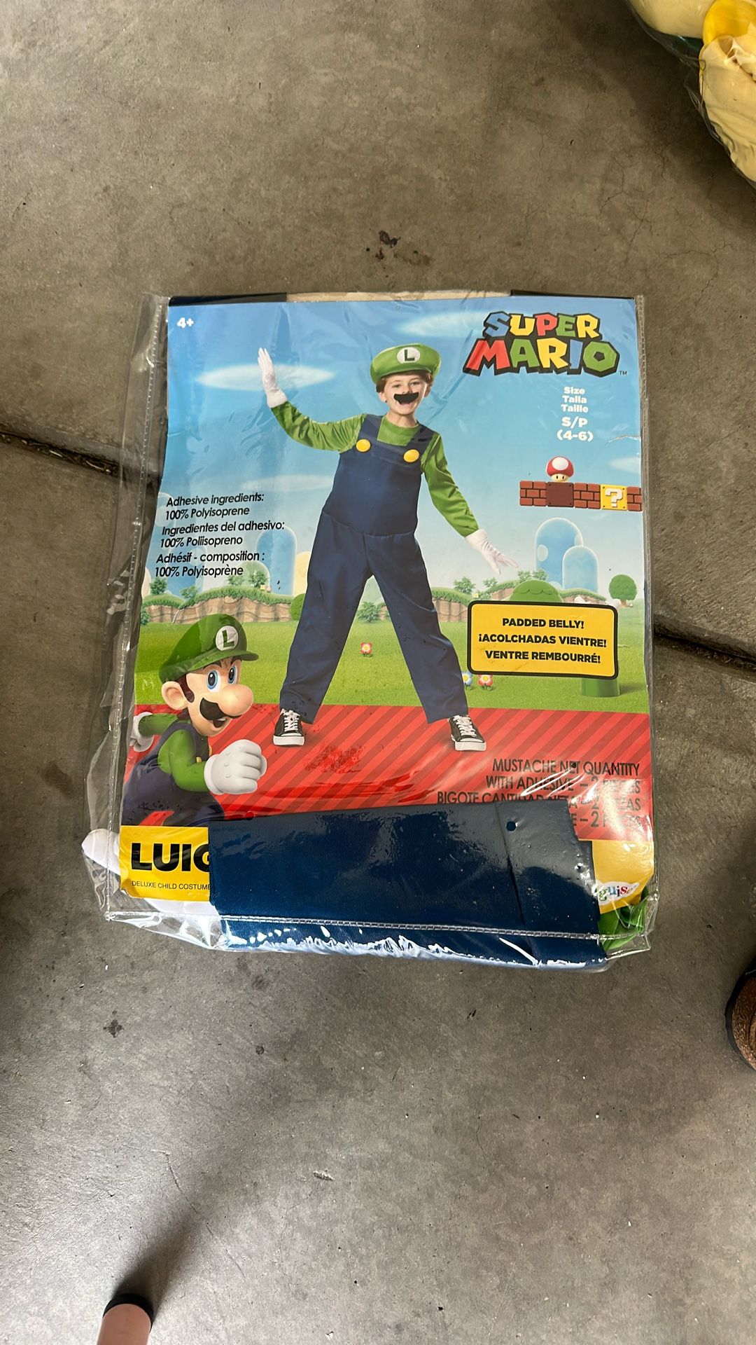 Super Mario Luigi S 4-6 Kids Size 