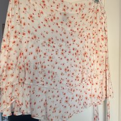Floral White Skirt Size Large