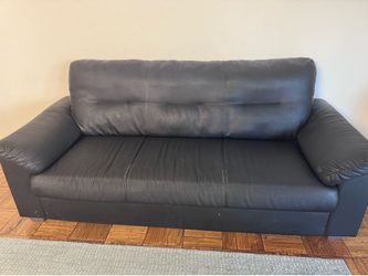 Black leather couch