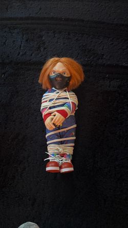 Tied Up Chucky With Magnetic Mask