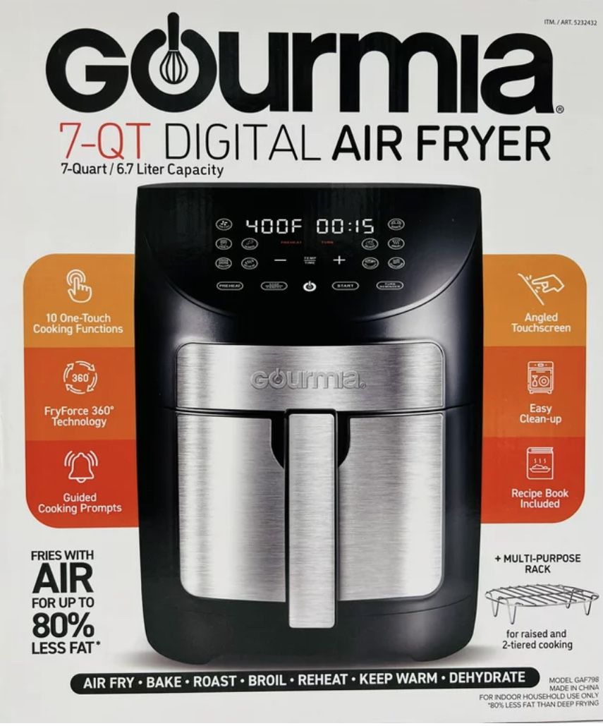 Gourmia 7 Quart Digital Air Fryer 10 One-Touch Cooking Functions for Sale  in West Palm Beach, FL - OfferUp