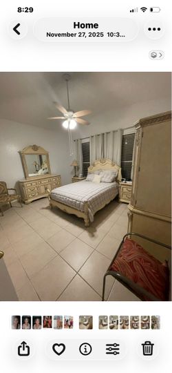Must Sell! Queen Bedroom, Mattress, Curtains