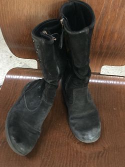 Girls Primagi black suede boots with bling - Italian made great used condition- excellent quality rubber grippy soles