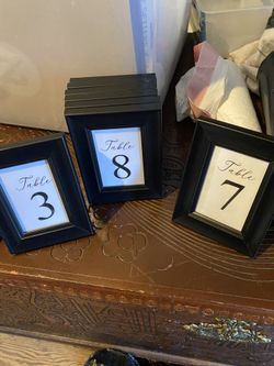 Table Numbers/ Black Frames