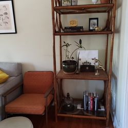 Mid Century/Boho Bamboo Shelf
