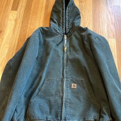 Vintage Carhartt J130MOS Men's XL Tall  Moss Green Canvas Slight Distressed 