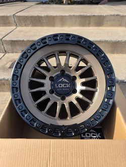 17" LOCK Grit Gold bronze black lip 17x9 -12 offset