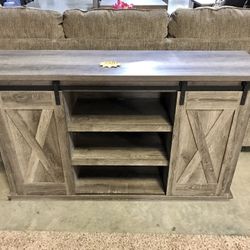 New TV Stand In Gray! In Stock  