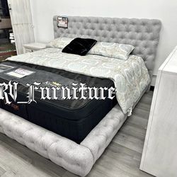 New king Bed Frame With Mattress 