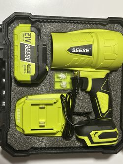 SEESE 21V Cordless Air Blower / Electric Air Duster Kit ā Battery + Charger + Case