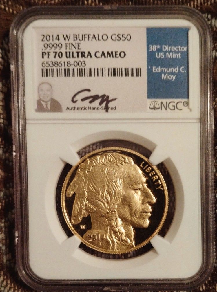 2014 $50 Buffalo Gold Coin -Ed Moy Signature