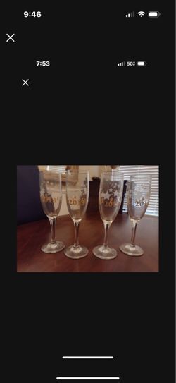 Set Of Four 2013 Glass Flutes