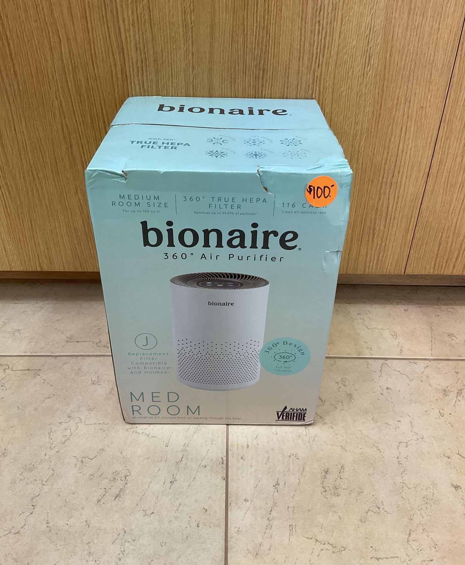 BIONAIRE MEDIUM ROOM SIZE 360* AIR PURIFIER.