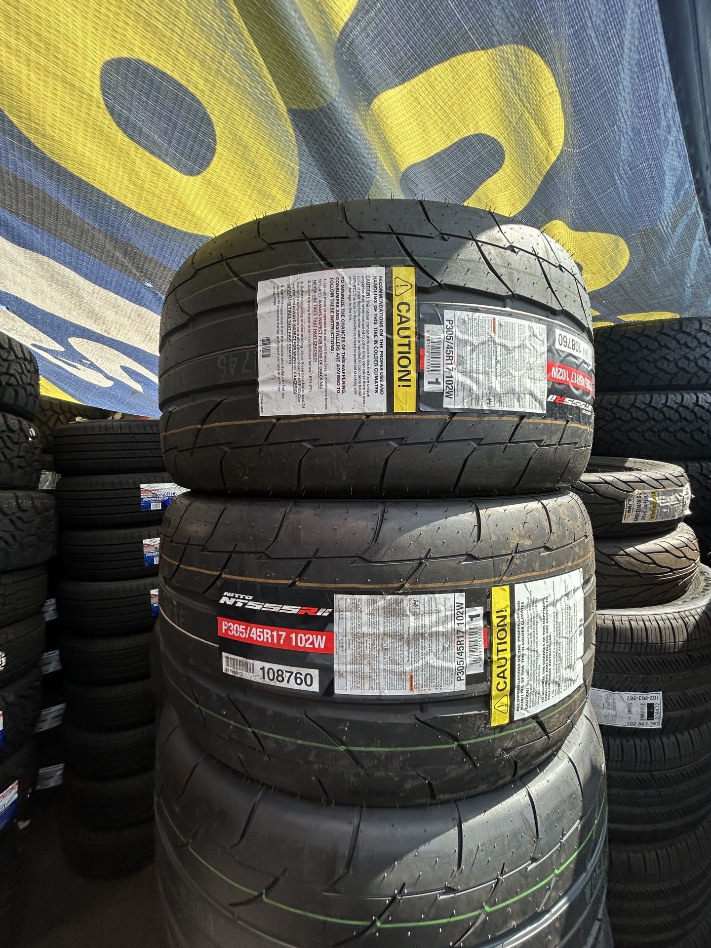 305/45/17 New Nitto R2 Tires Available Perfect for Drag applications!!
