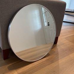 Silver Round Mirror 24in Diameter