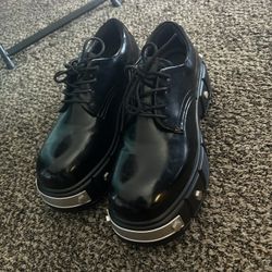 Nanostudio Head Round Toe Leather Shoes na948 Black 9.5